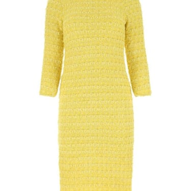 Balenciaga Woman Yellow Fabric Back-To-Front Midi Dress