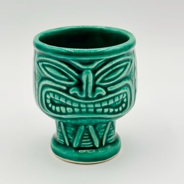 Vintage Green Ku Tiki Shot Glass Drum Statue by Tiki Farm by LeChalet