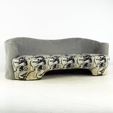 Vladimir Kagan Style Weiman Mid Century Sculptural Curved Sofa - mcm 
