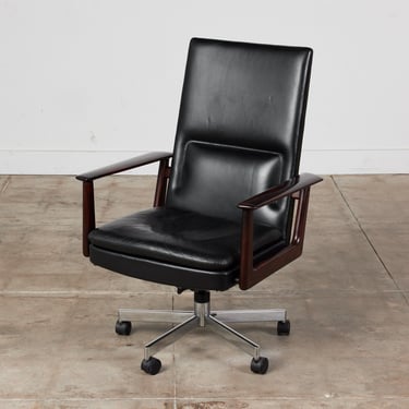 Arne Vodder Leather Desk Chair for Sibast 