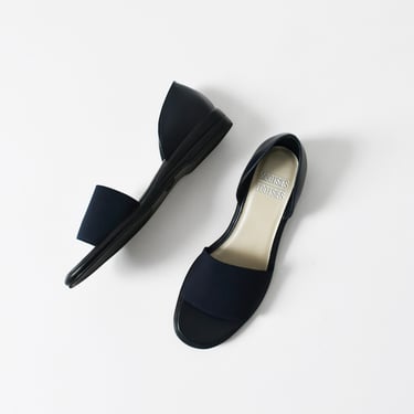vintage 90s minimal sandals, navy blue slides, size 8 