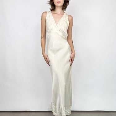 1930s Bathed in Moonlight Silk Slip Dress