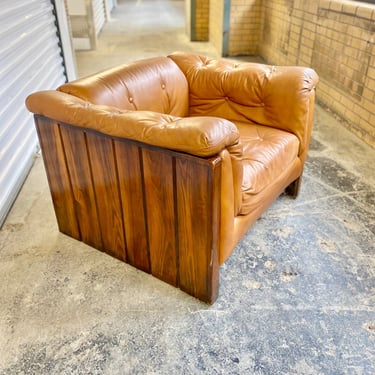 Mid-Century Modern Teak and Leather Chair