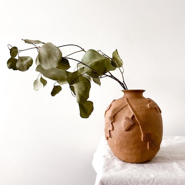 SECONDS SALE // Oak Leaf & Acorn Vase // handmade ceramic pottery 