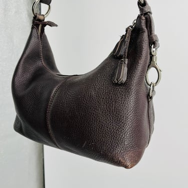 Talbott Brown Leather Shoulder Bag in Chocolate Brown 