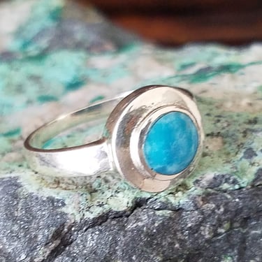 Vintage Turquoise Ring~Sterling Silver 925 & Blue Turquoise~Vintage Native American Jewelry~Ladies Sz 5.75-6~by JewelsandMetals. 
