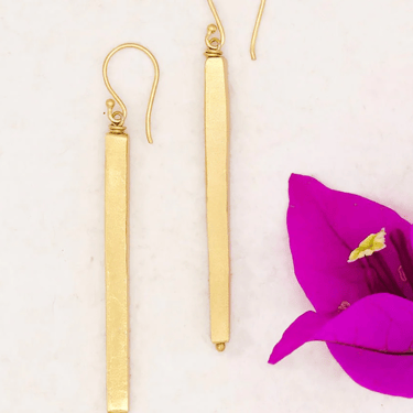 River Song | Golden Bar Earrings