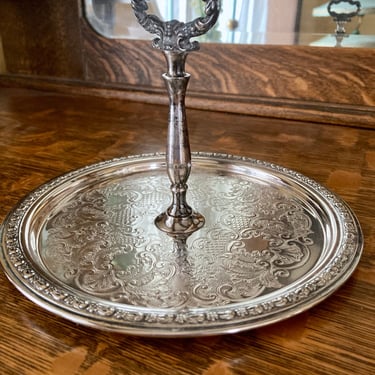 Round Silver Plate with Handle 