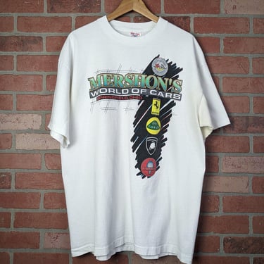 Vintage 90s Double Sided Mershon's World of Cars ORIGINAL Car Tee - Extra Large 