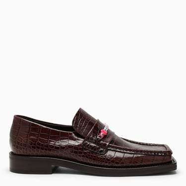 Martine Rose Brown Crocodile-Effect Moccasin With Beads Men