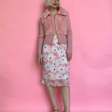 Vintage 90s Floral Slip Skirt 