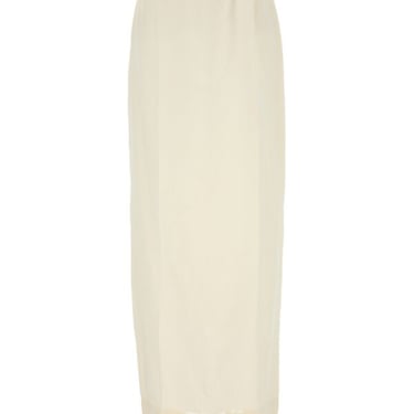 Prada Women Ivory Linen Skirt