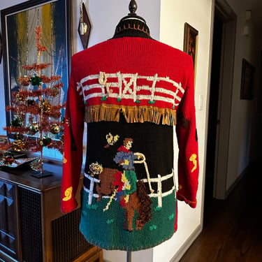 90s / Y2k Western Christmas Cardigan Sweater 