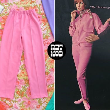 Cute Vintage 60s Pastel Bubblegum Pink Pants 