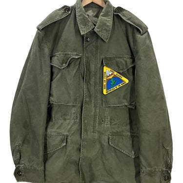 Vtg US Military M51 Field Jacket W/ Adak Naval Air Station Patch Sz M Distressed