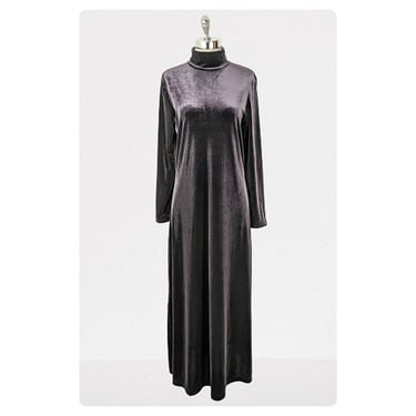 vintage 90's velvet maxi dress (Size: L)