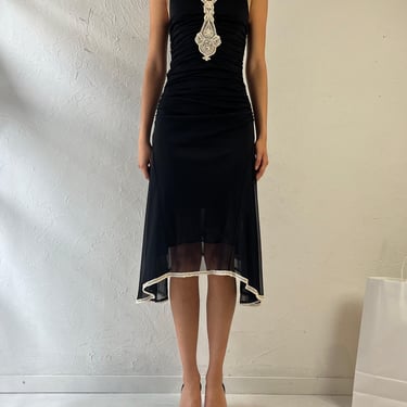 90s ‘Le Chateau’ Black Mesh Dress / XS 
