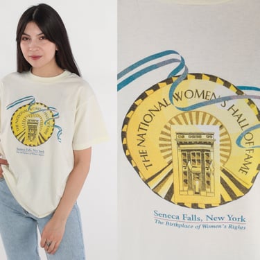 90s National Women's Hall of Fame Shirt Feminism History Graphic Tee Feminist T-Shirt Seneca New York Single Stitch Vintage 1990s Medium M 