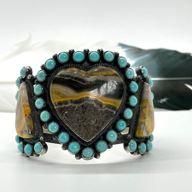 Love Of Turquoise Vintage Native American Navajo Heart Sterling Silver Bracelet Love Of Turquoise Vintage Native American Navajo Heart Sterling Silver Bracelet
