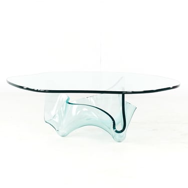 Laurel Fyfe Mid Century Glass Handkerchief XL Sculptural Coffee Table - mcm 