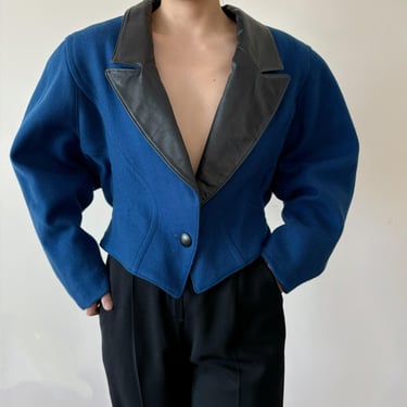 ブルゾン Valentino Garavani Navy Blue Wool Blend Jacket Valentino Garavani Men Navy Blue Wool Blend Jacket