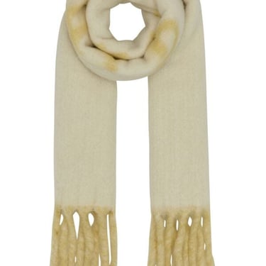 Burberry Woman Ivory Alpaca Blend Reversible Scarf