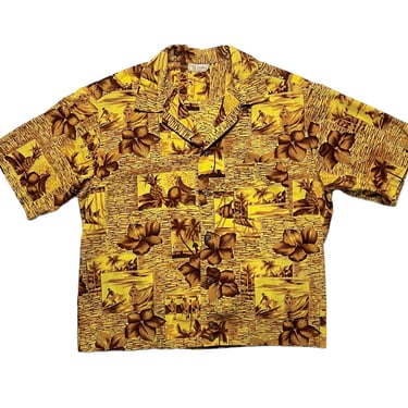 Vintage 1950s LAU-HALE Hawaiian Shirt-Jac ~ M to L~ Loop / Camp Collar ~ Sport ~ Rockabilly / Tiki / Atomic / VLV 