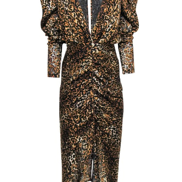Ronny Kobo - Tan & Black Burnout Leopard Print "Astrid" Dress Sz S