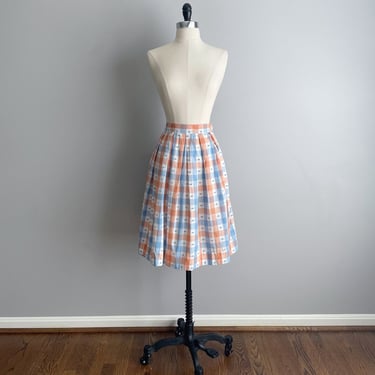 Vintage 50s Cotton Check Skirt 