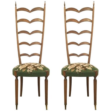 Pair of High-Backed Chairs Attributed to Oskar Strnad or Hugo Gorge 