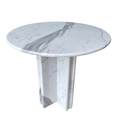 Custom Made to Order Italian Carrara Marble Center Table - 32” Round 
