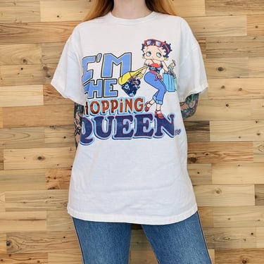 Vintage Betty Boop I'm the Shopping Queen and I Said Charge It! Tee Shirt T-Shirt 