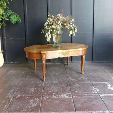 Antique French Oak Inlay Table