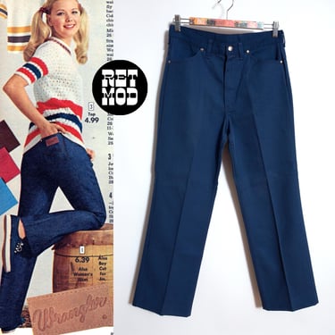 Iconic Vintage 70s Blue Wrangler NWOT Jean Pants with Pockets 