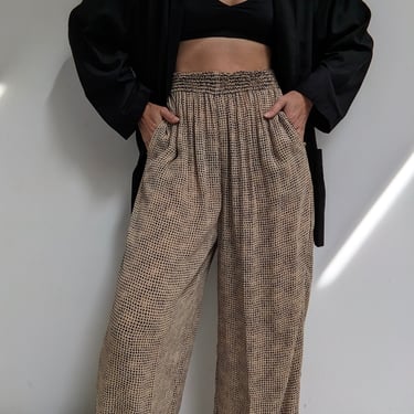 Vintage Sheer Printed Wide Leg Pants