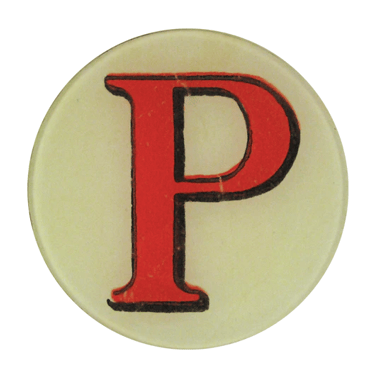 Red Letter P 5 1/4&quot; Round