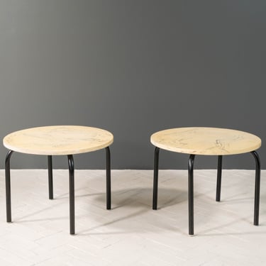 Pair of Round Hawaiian Side Tables