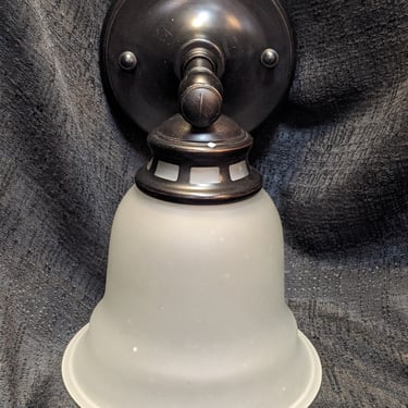 Black and Frosted Glass Wall Sconce