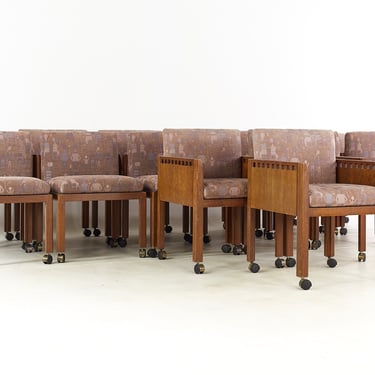 Frank Lloyd Wright Style Dining Chairs - Set of 15 - mcm 