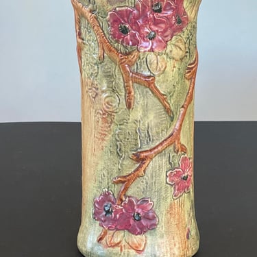 Antique Weller Woodcraft Dogwood Flowers Vase 10" 