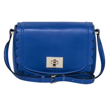 Kate Spade - Cobalt Blue Leather Scalloped Edge Crossbody Bag