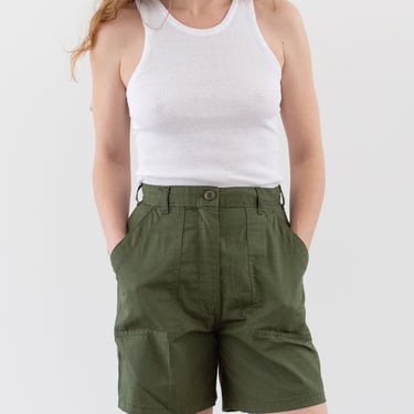 Vintage 25 26 27 28 29 30 33 Waist Cotton Green Fatigue Shorts | OG 507 Army Shorts | Zipper Fly | 