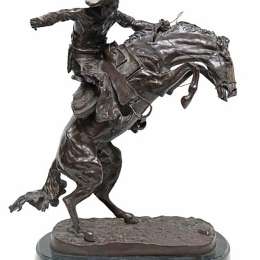 BRONZE 'THE BRONCO BUSTER,' 21"H