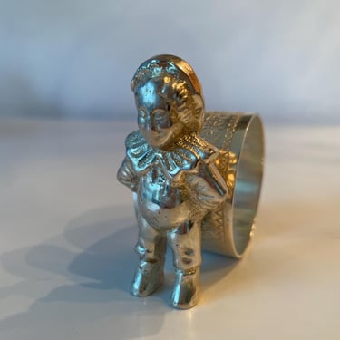 Vintage Figural Silverplate Napkin Ring Victorian Boy | Vintage Victorian Little Boy Napkin Ring | Silver Little Child Napkin Ring 