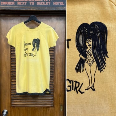 Vintage 1960’s Mod Cave Girl Cave Man Pop Art Cotton Sweatshirt Fringe Dress, 60’s Vintage Clothing 
