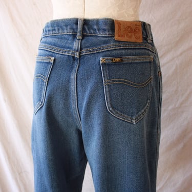 80s Lee Riders with Stretch High Waisted Faded Patina 31 Waist 