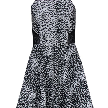 Parker - Black Mesh & Animal Print Mini Dress Sz M