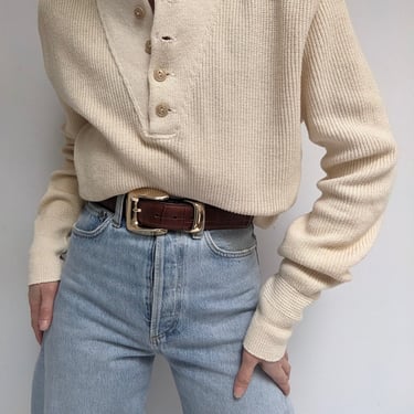 Favorite Vintage Sand Cotton Henley