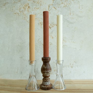 Primavera Taper Candles | Wedding Candles | Tall Wavy Twisted Tapered Candles | Swirl Shaped Cool Bendy Dinner Candles | Danish Pastel 