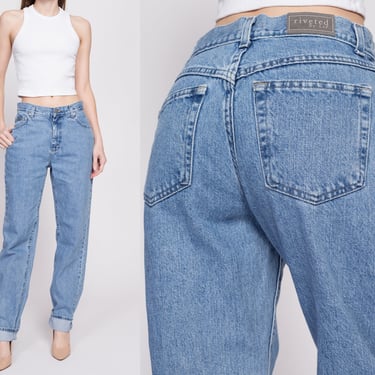 M| 90s High Waisted Lee Jeans - Medium Long, 30" | Vintage Denim Tapered Leg Mom Jeans 